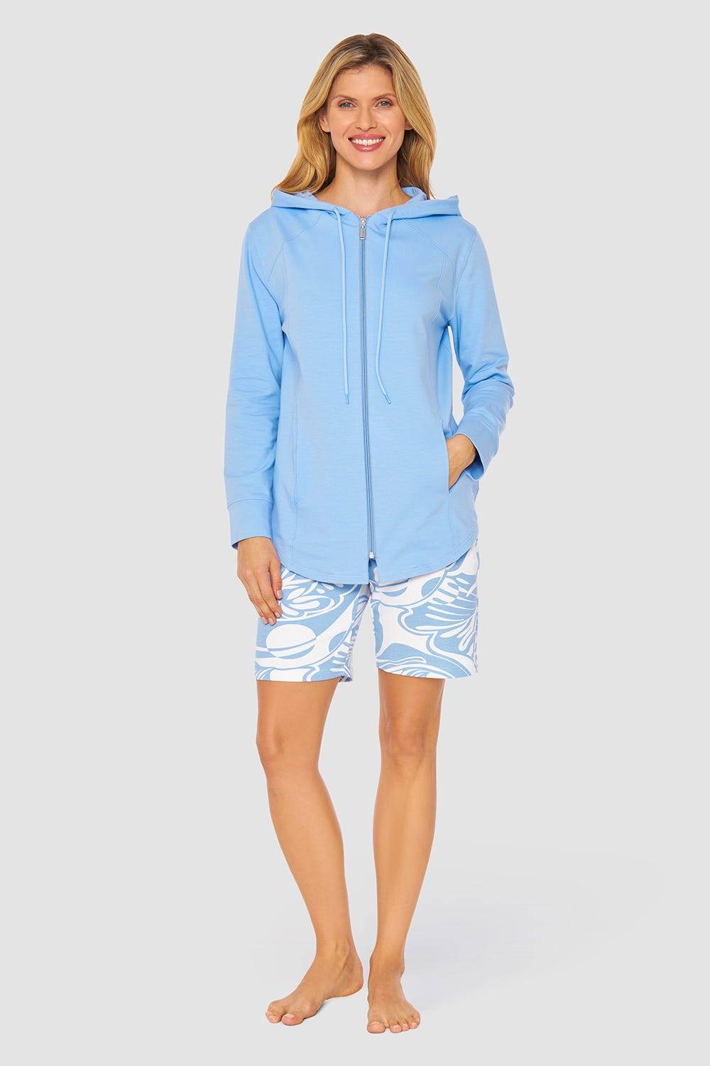 Rösch Jacke mit Kapuze und Reißverschluss Sweat Taschen Baumwolle/Elasthan Nur für heute