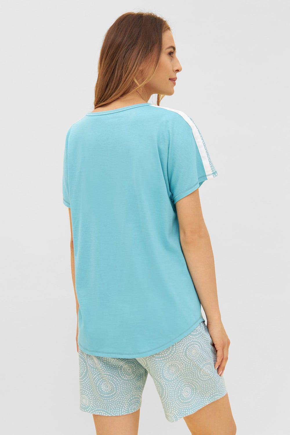 Rösch T-Shirt mit Einsätzen im Punkte-Druck Rundhals Baumwolle/Modal Discount Store für neue Produkte
