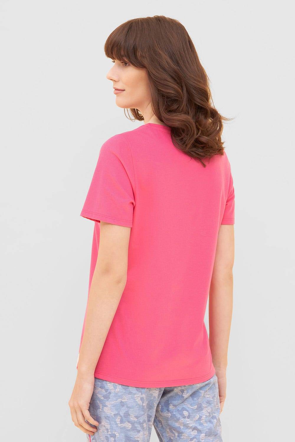 Rösch T-Shirt mit Schriftzug &quot;Think Happy&quot; Pink Kurzarm Mix &amp; Match 100% Baumwolle Nur noch ein Tag übrig