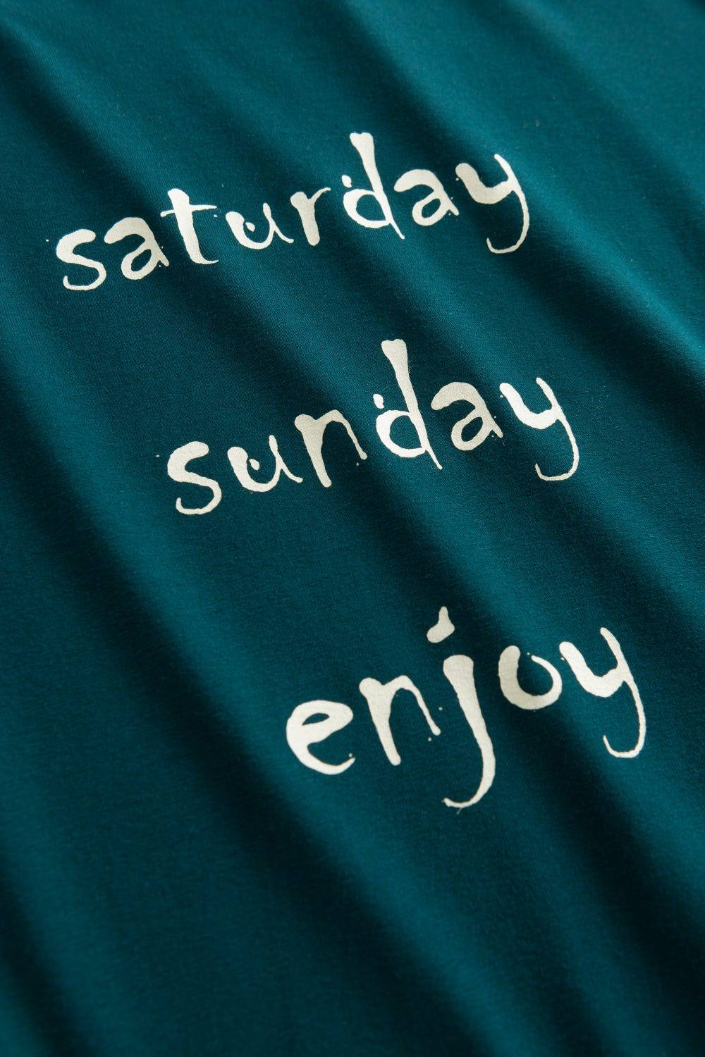 Rösch Bigshirt &quot;saturday sunday enjoy&quot; 100% Baumwolle Black Friday Preise