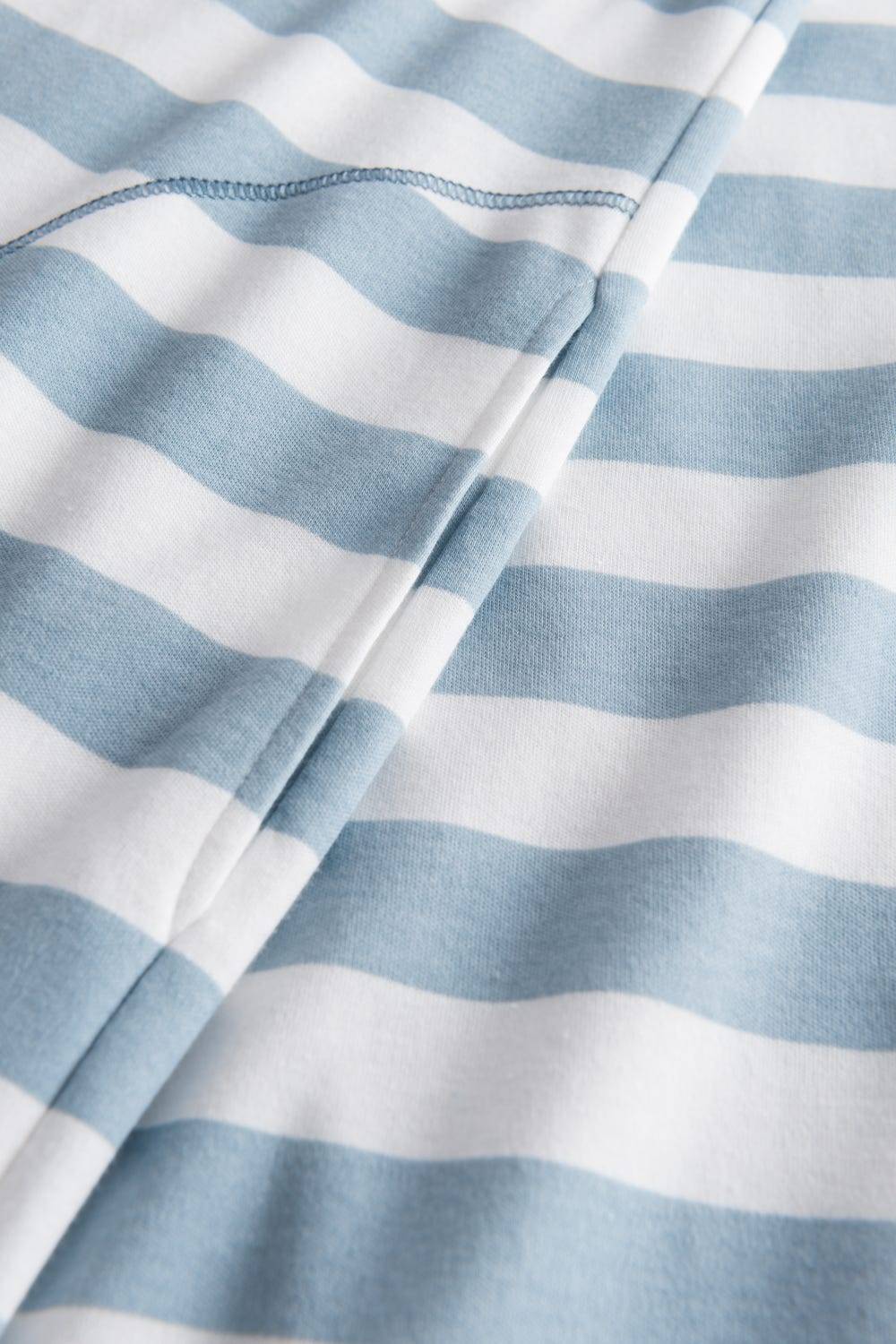 Rösch Nachtkleid im Ringel-Mustermix angerauht Hellblau 100% Baumwolle Online