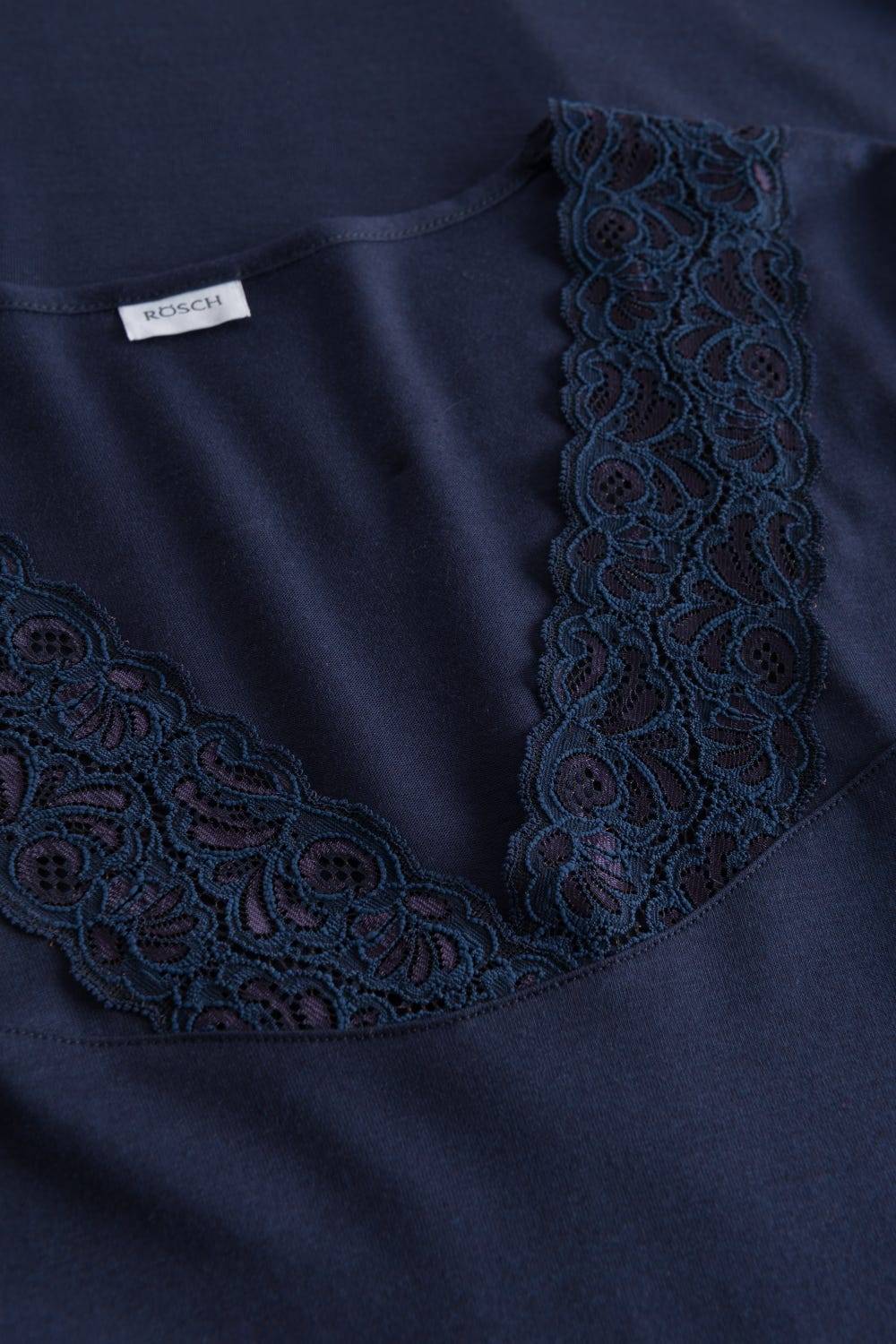 Rösch Nachthemd mit Spitzendetails Dunkelblau Baumwolle/Modal Verkauf