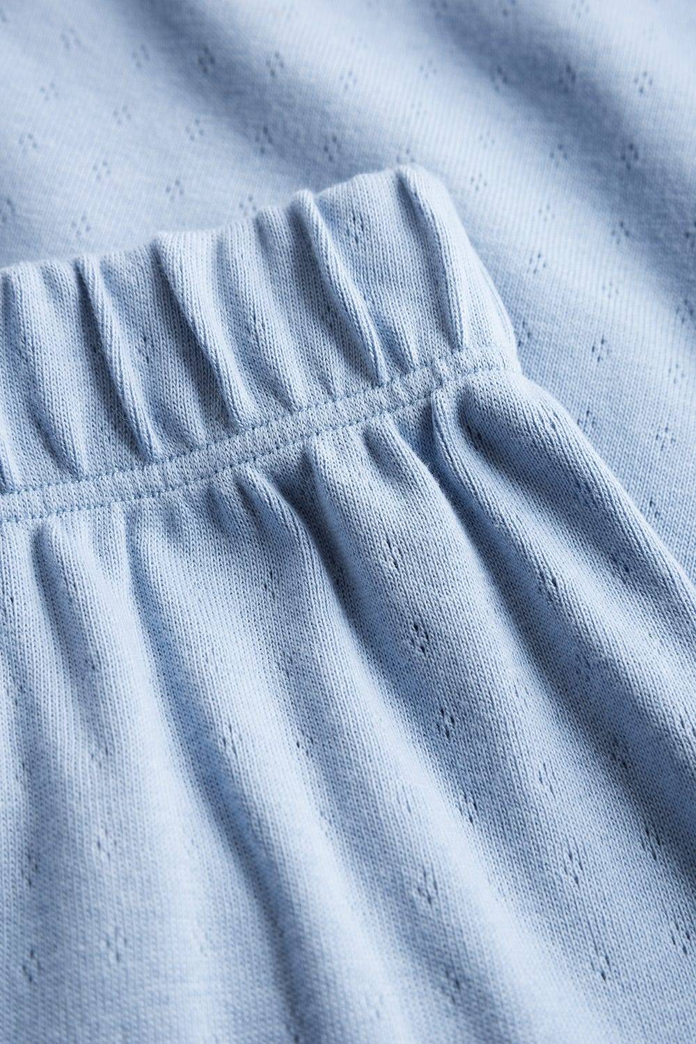 Rösch Pyjama-Hose aus Ajour Feinstrick Hellblau Mix &amp; Match 100% Baumwolle Schlussverkauf