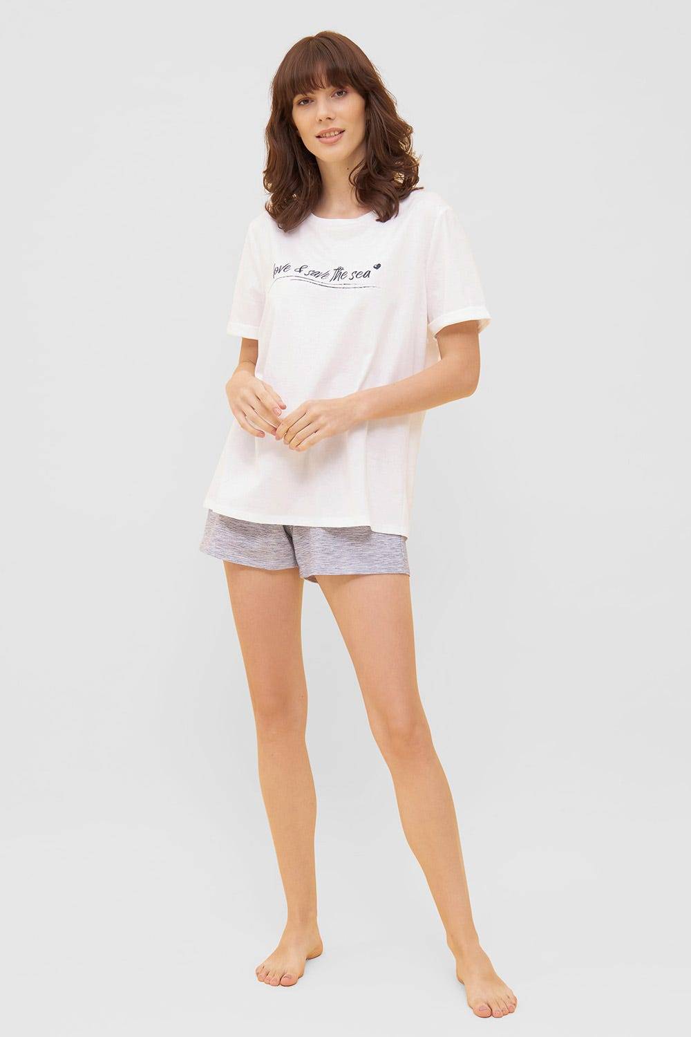 Rösch Shorts in blauer Melange-Optik kurze Hose Mix &amp; Match Bio-Baumwolle/Elasthan Meist gekauft