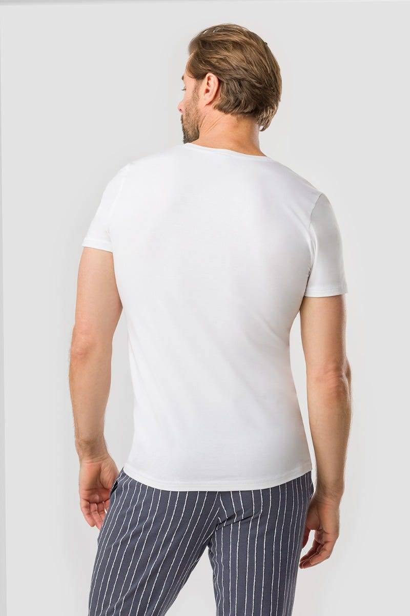 Rösch Herren Basic T-Shirt mit V-Ausschnitt Klassisch Baumwolle/Elasthan Flash Sale