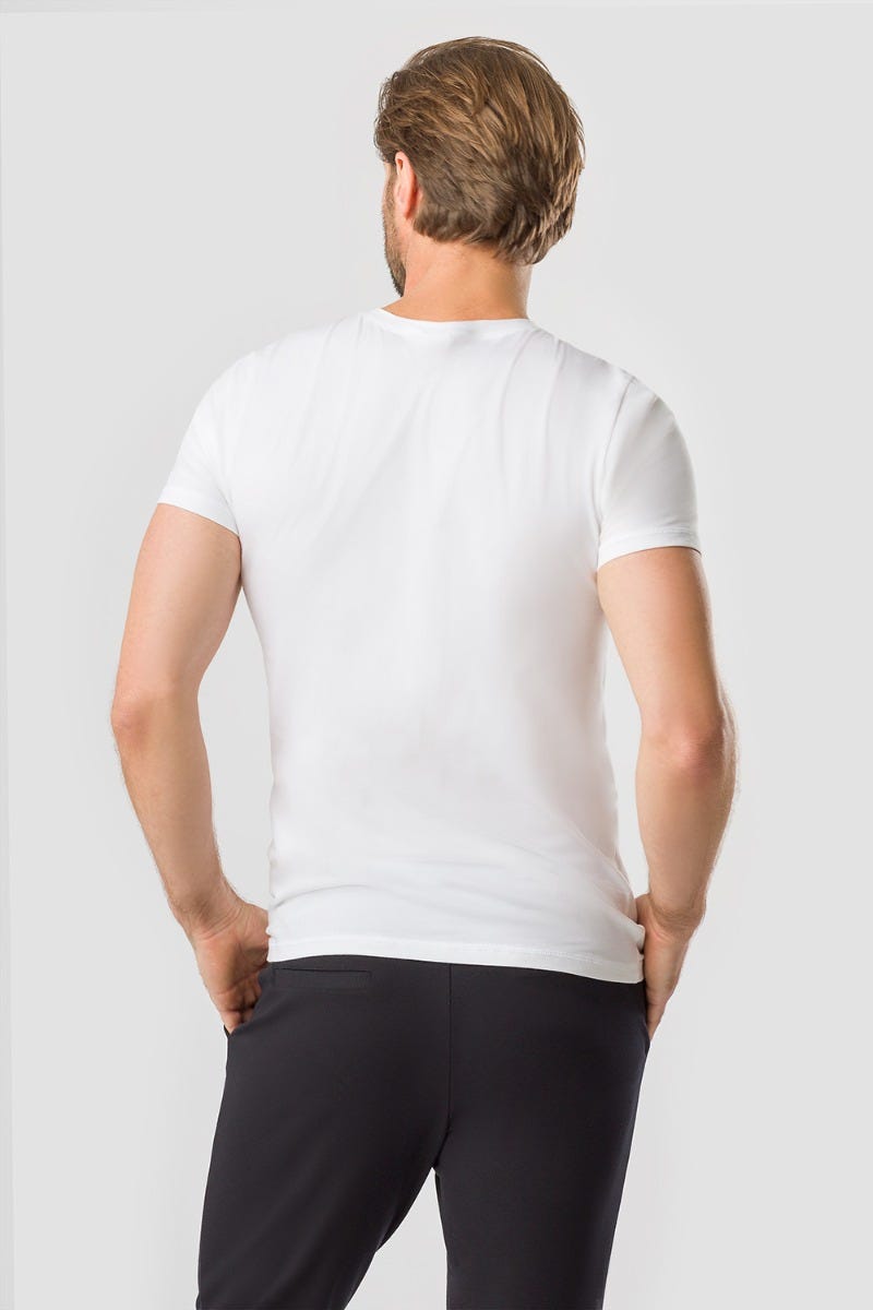 Rösch Herren Basic T-Shirt mit Rundhals Klassisch Baumwolle/Elasthan Begrenztes Angebot
