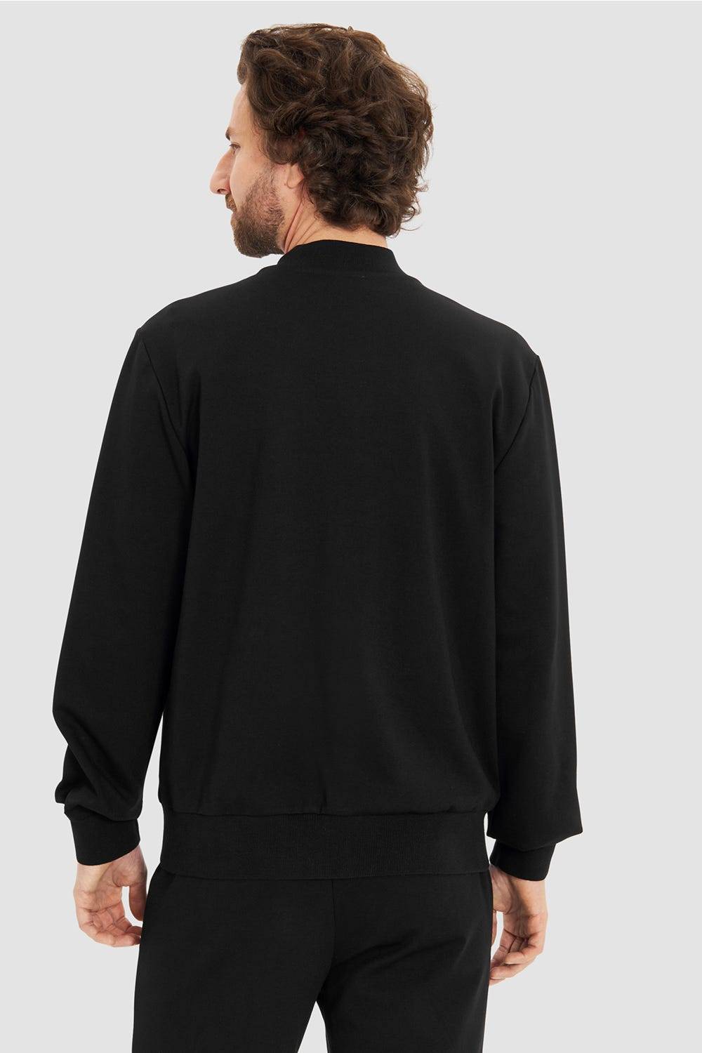 Rösch Herren Loungejacke Blouson College-Style Lässig Materialmix Online Shopping