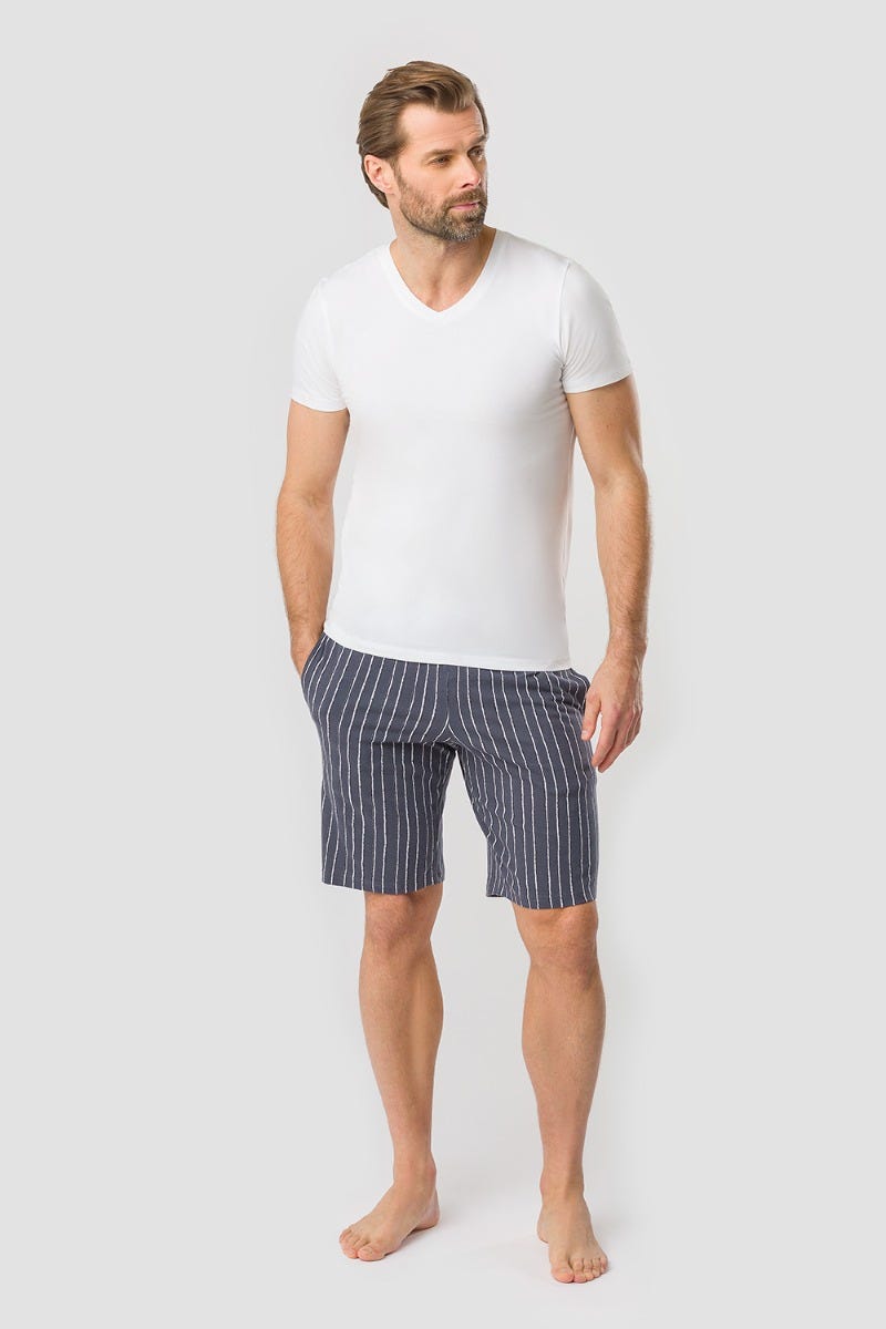 Rösch Herren Bermuda im klassischen Streifen-Druck 100% Baumwolle Preisnachlass