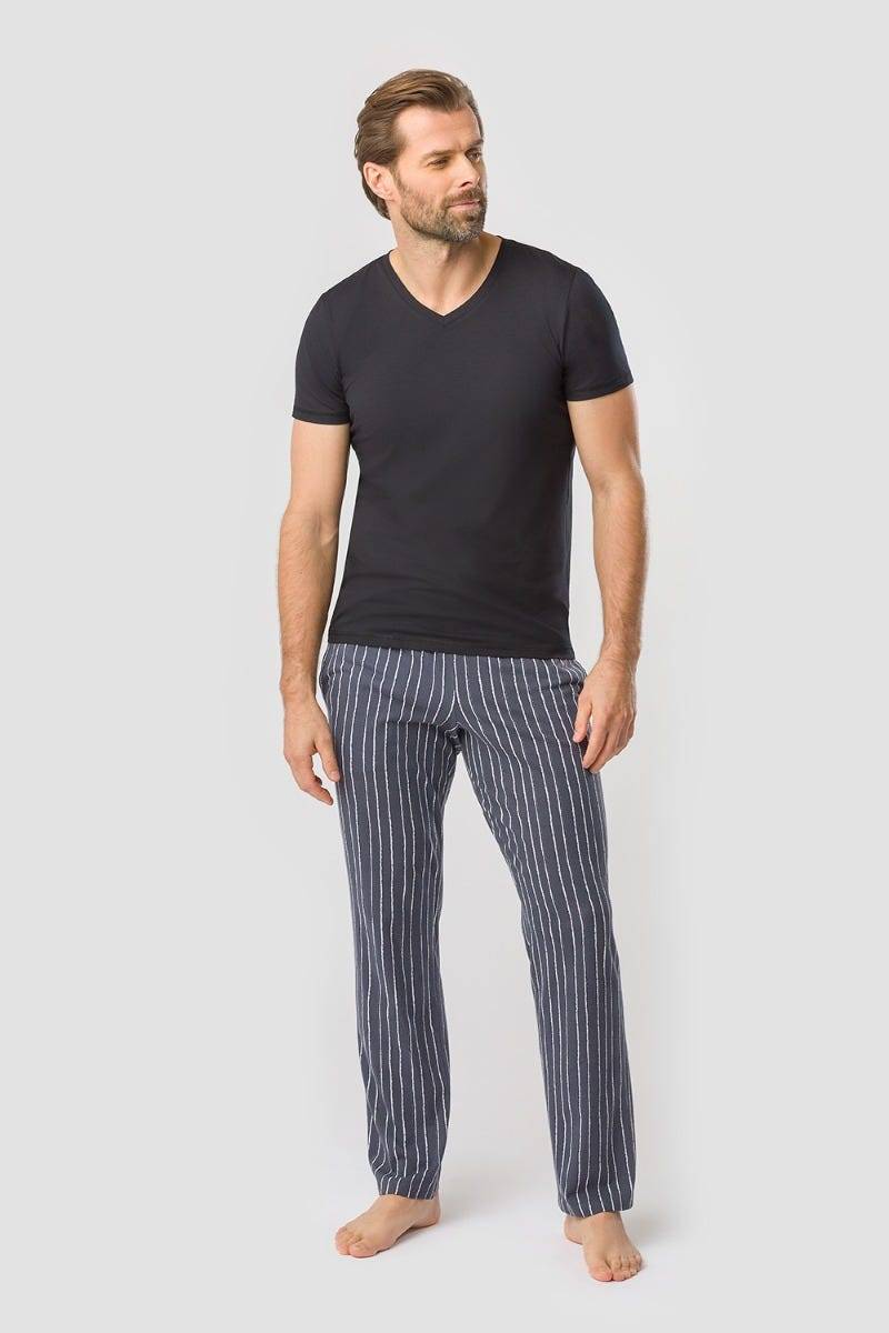Rösch Herren Pyjamahose im klassischen Streifen-Druck 100% Baumwolle Saisonschlussverkauf