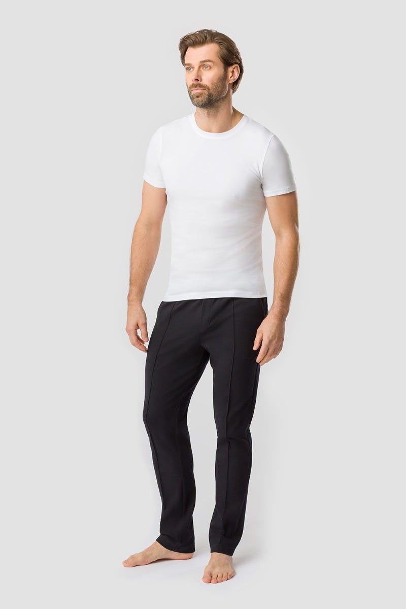 Rösch Herren Loungehose mit Biese Jogginghose Lässig Materialmix Black Friday