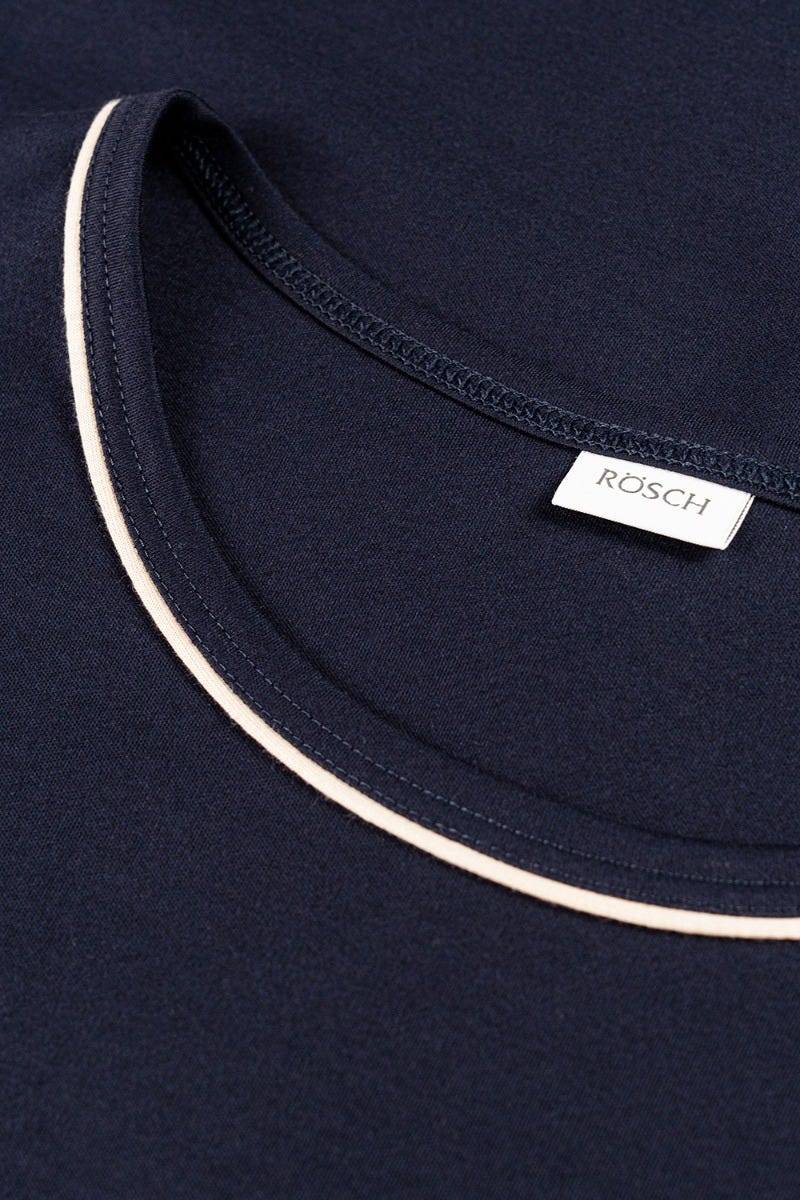 Rösch Herren Kurzer Pyjama mit Minimalprint Blau Bermuda 100% Baumwolle Cyber Monday