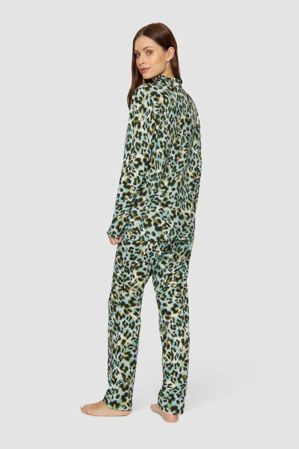 Rösch Pyjama im bunten Leo-Druck Baumwolle/Modal Valentinstagsangebot