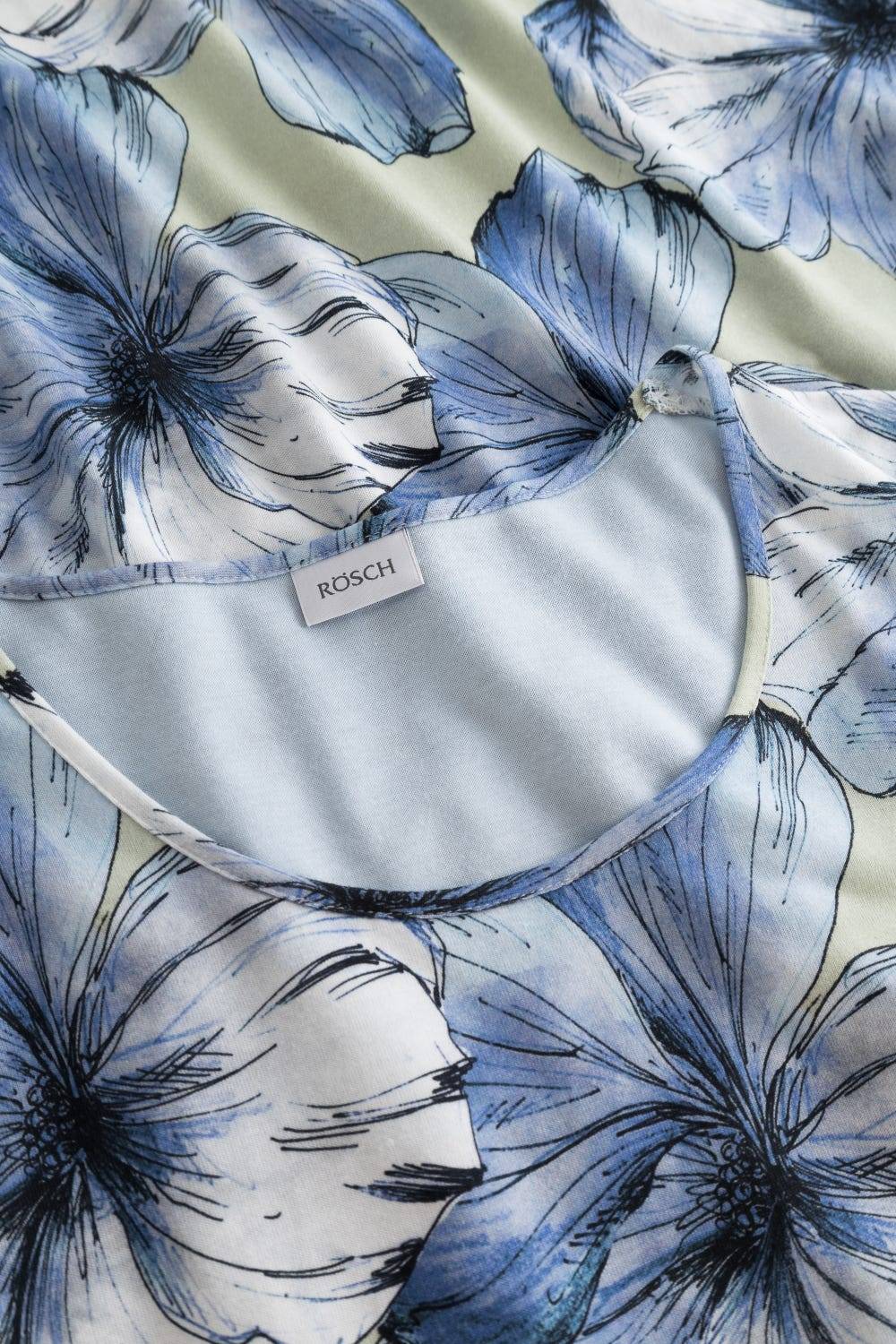 Rösch Nachthemd mit Stufenlook Hellblau 100% Baumwolle Heißer Verkauf