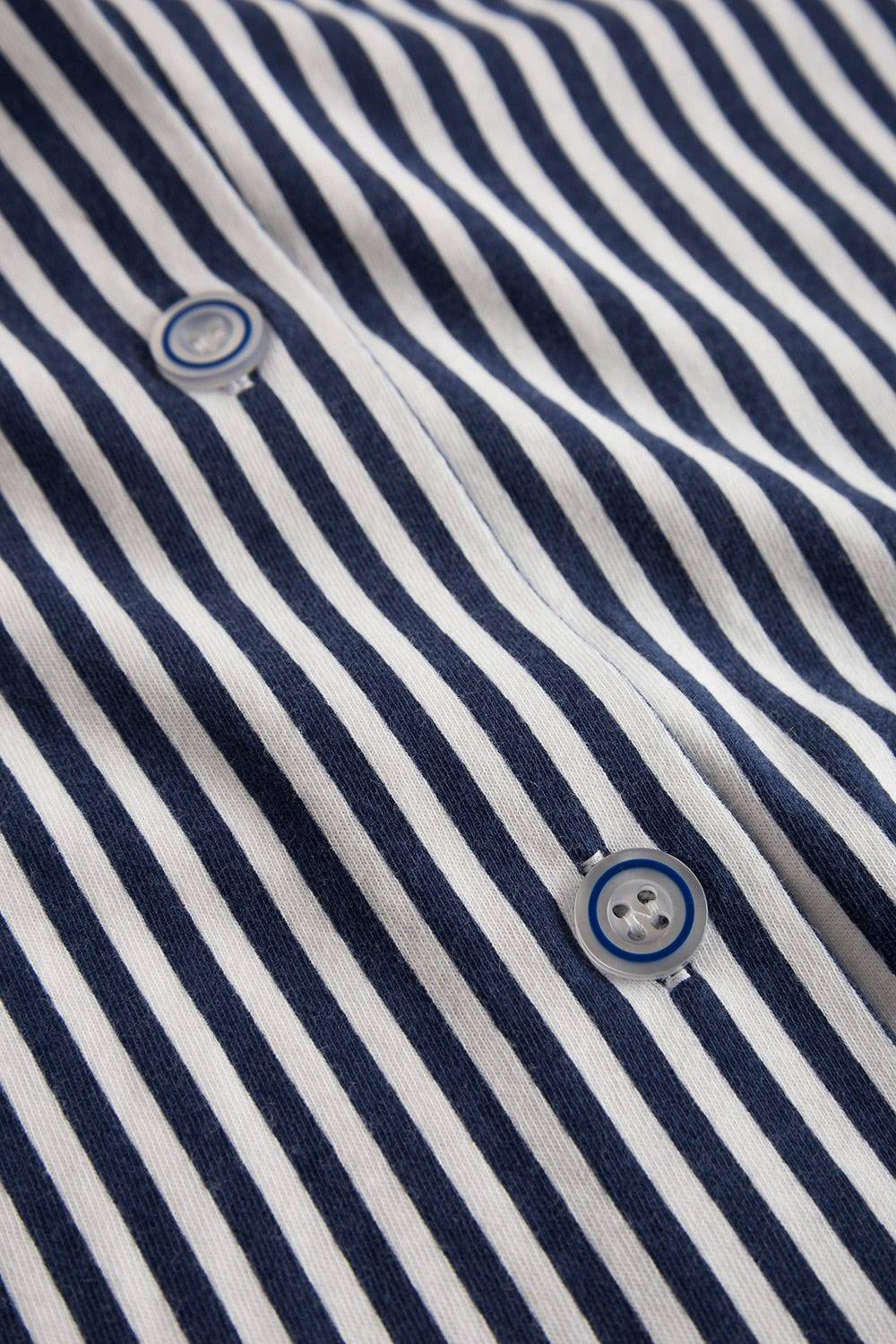 Rösch Pyjama im Streifendruck Herrenhemd-Stil Bermuda Knopfleiste 100% Baumwolle Wochenangebot