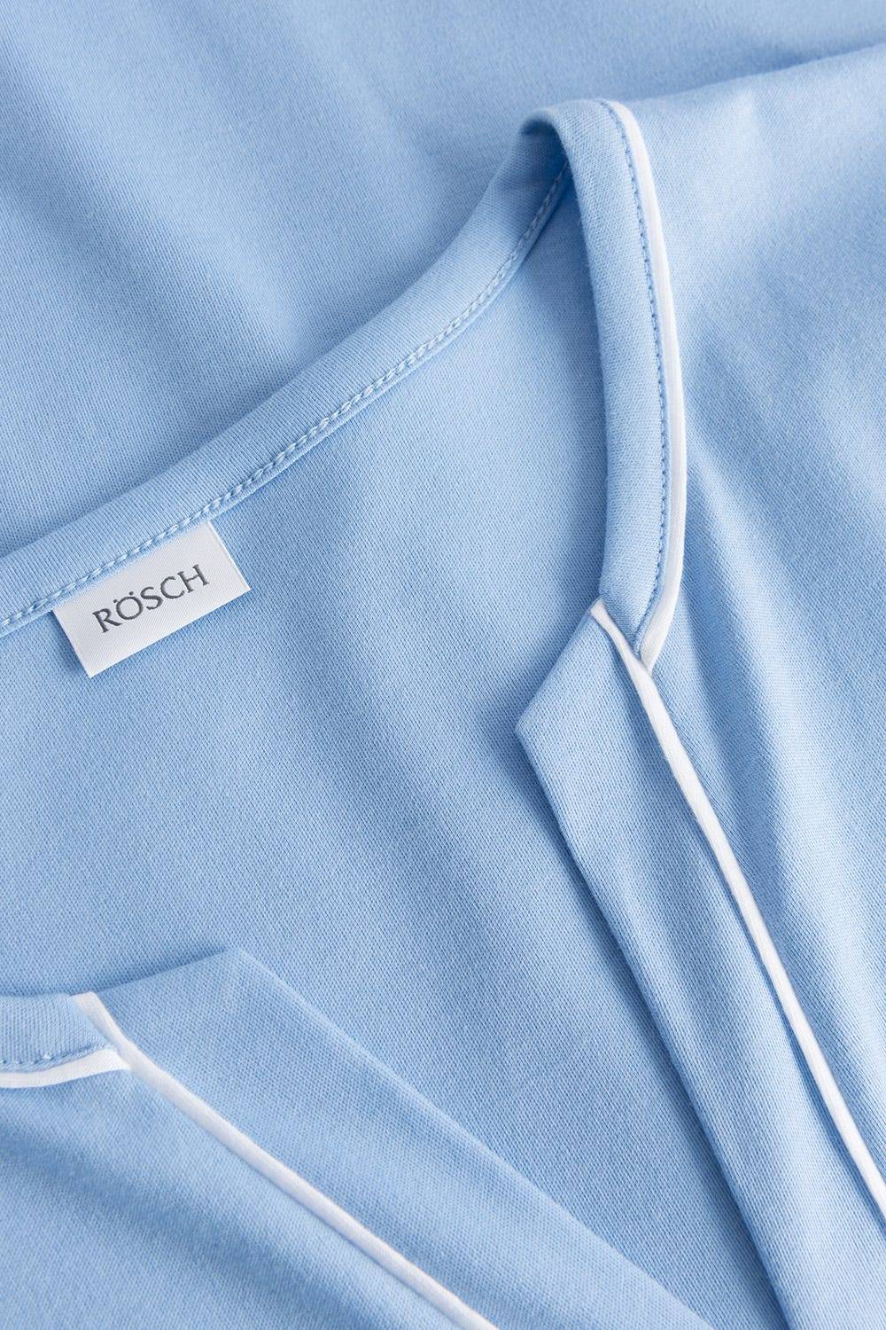 Rösch Nachthemd im Kimono-Stil Paspeln Halbarm 100% Baumwolle Kostenlose Rückgabe