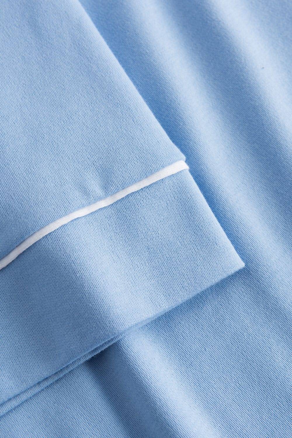 Rösch Nachthemd im Kimono-Stil Paspeln Halbarm 100% Baumwolle Kostenlose Rückgabe