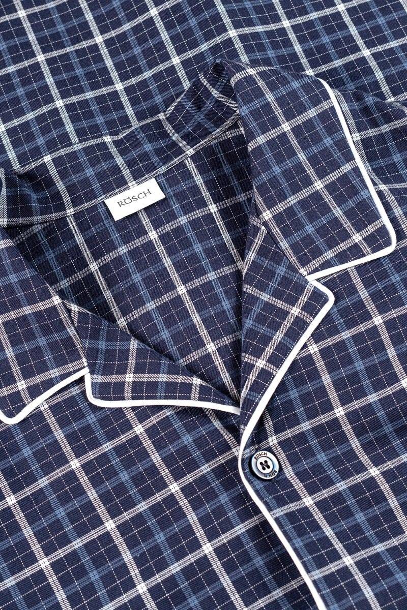 Rösch Herren Pyjama im Web-Karo Klassisch Paspeln 100% Baumwolle Vierteljährliche Förderung