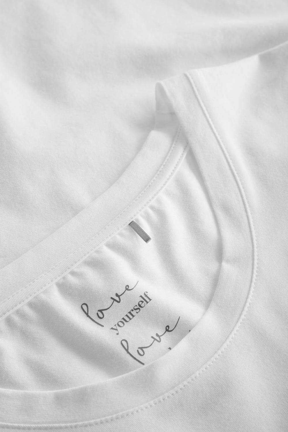 Rösch Basic T-Shirt Weiß Uni Stickereidetail Bio-Baumwolle/Elasthan thx Kostenloser Versand international