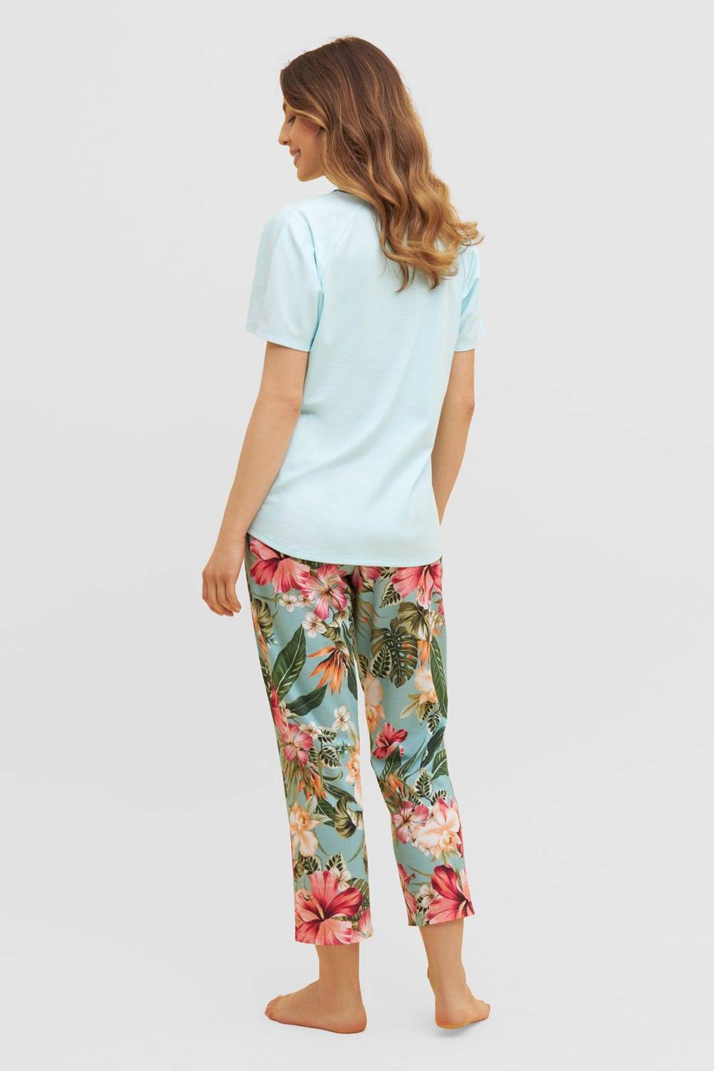 Rösch Pyjama mit tropischem Druck 7/8-Hose Raglan Baumwolle/Modal 50% Rabatt für begrenzte Zeit