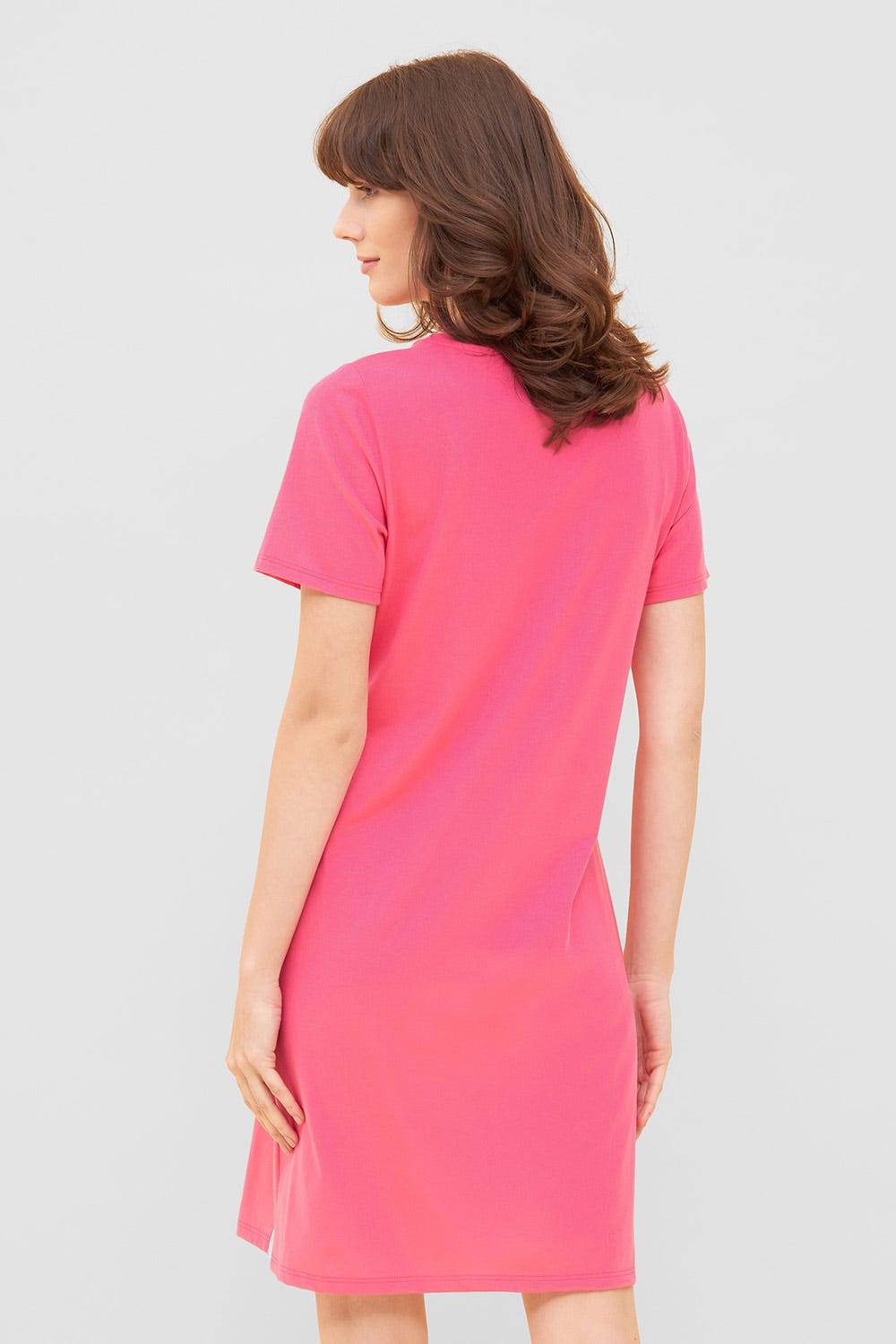 Rösch Nachthemd mit Schriftzug &quot;Think Happy&quot; Pink Kurzarm 100% Baumwolle Rabatte dieses Monats