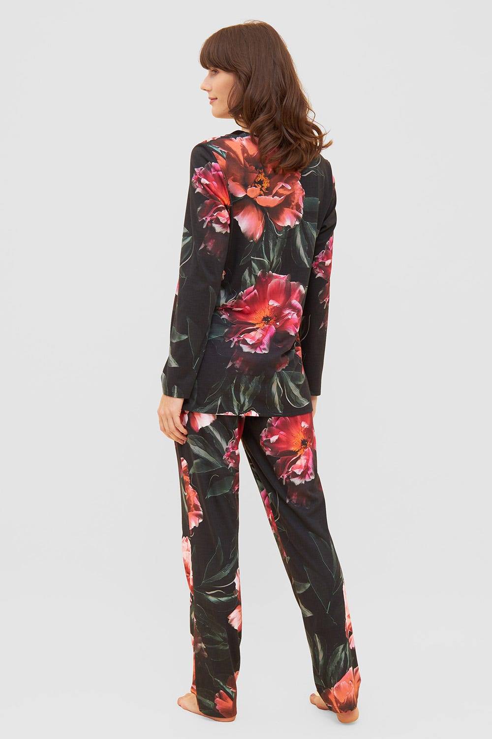 Rösch Pyjama im eleganten Blumendruck V-Ausschnitt Baumwolle/Modal Angebote