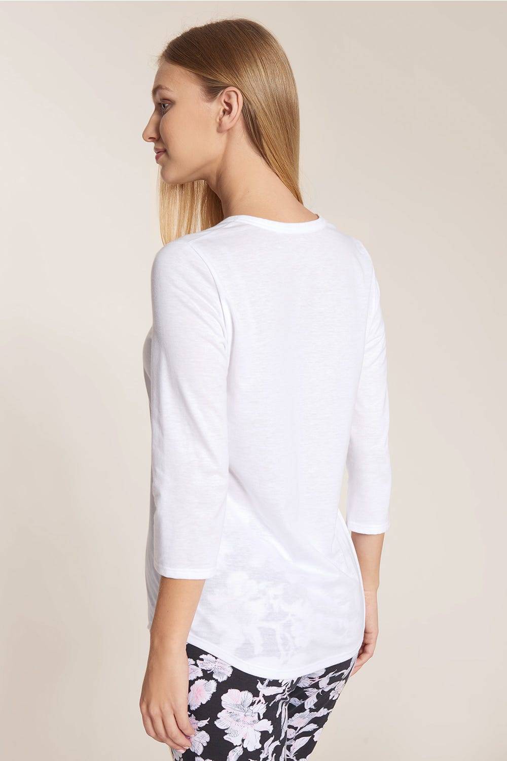 Rösch Pyjama mit Blütendruck 3/4-Ärmel 100% Baumwolle im Angebot