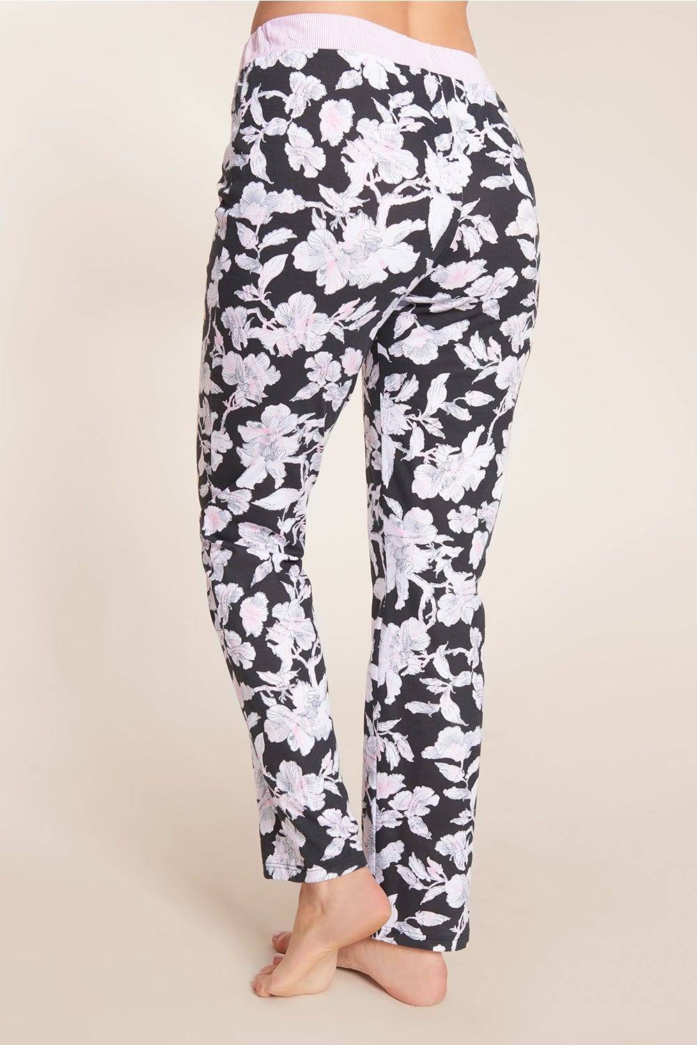 Rösch Pyjama mit Blütendruck 3/4-Ärmel 100% Baumwolle im Angebot