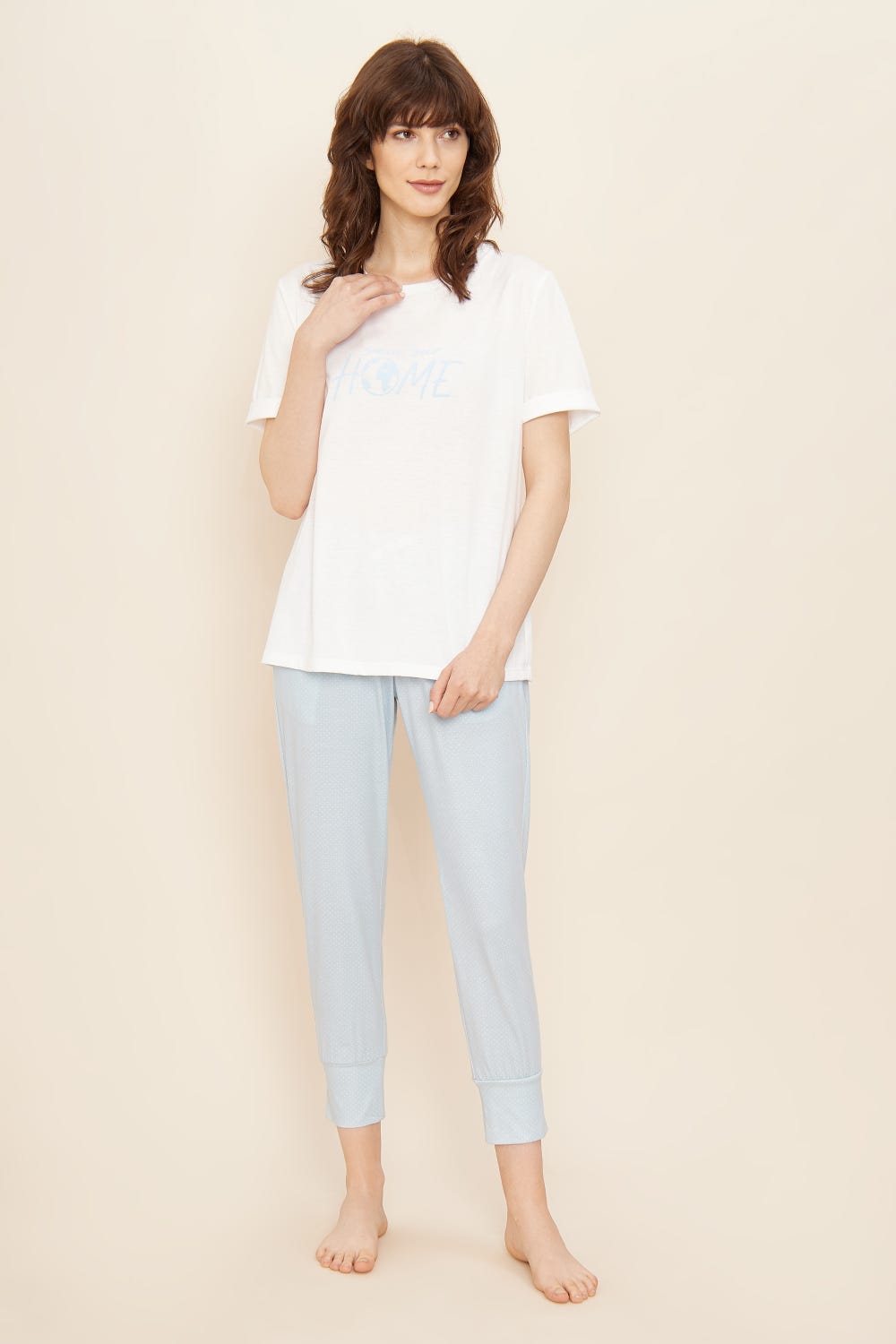 Rösch T-Shirt mit Schriftzug &quot;Save our home&quot; Mix und Match 100% Baumwolle Fabrikverkauf