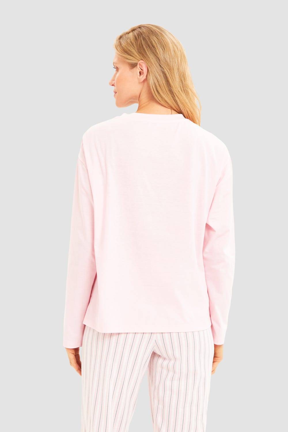 Rösch Basic Pyjamashirt Langarm im sportiven Look Kostenloser Versand
