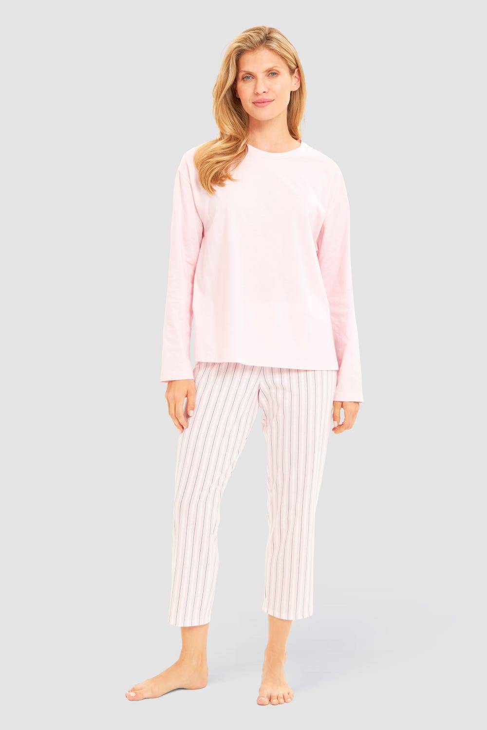 Rösch Basic Pyjamashirt Langarm im sportiven Look Kostenloser Versand