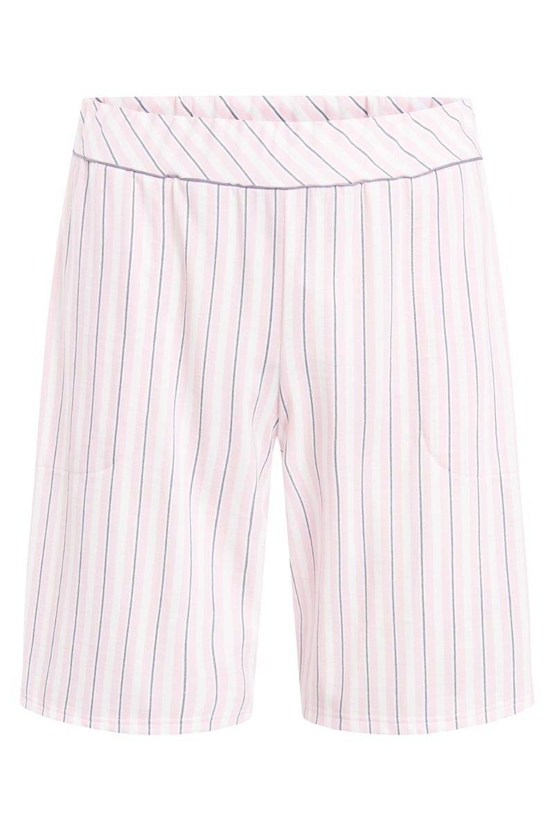 Rösch Basic Bermuda im Streifendruck Rosa-Grau Fabrik Onlineshop