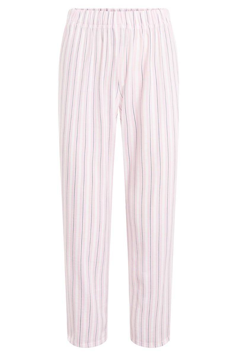 Rösch Basic 7/8-Pyjamahose im Streifendruck Rosa-Grau Fabrikpreis