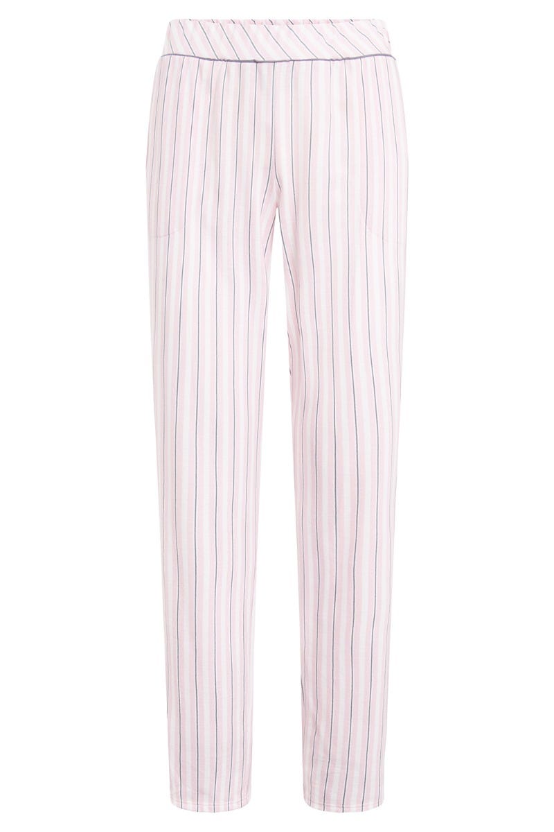 Rösch Basic Pyjamahose Lang im Streifendruck Rosa-Grau Sonderangebot