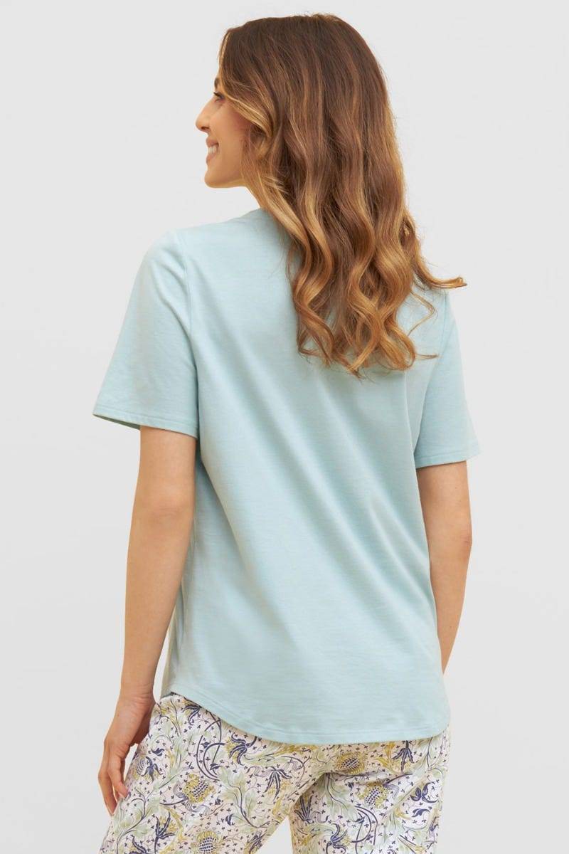 Rösch Basic T-Shirt mit Zierstichen Pyjamashirt Mix &amp; Match 1884801 Muttertagsangebot