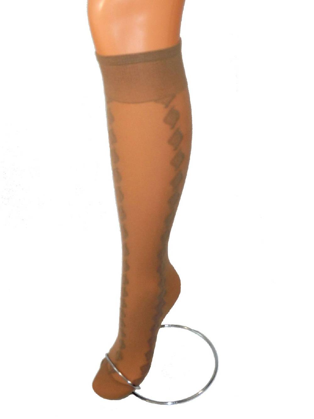 Shimasocks Damen Feinkniestrümfe gemustert 20 DEN cappuccino Valentinstagsangebot