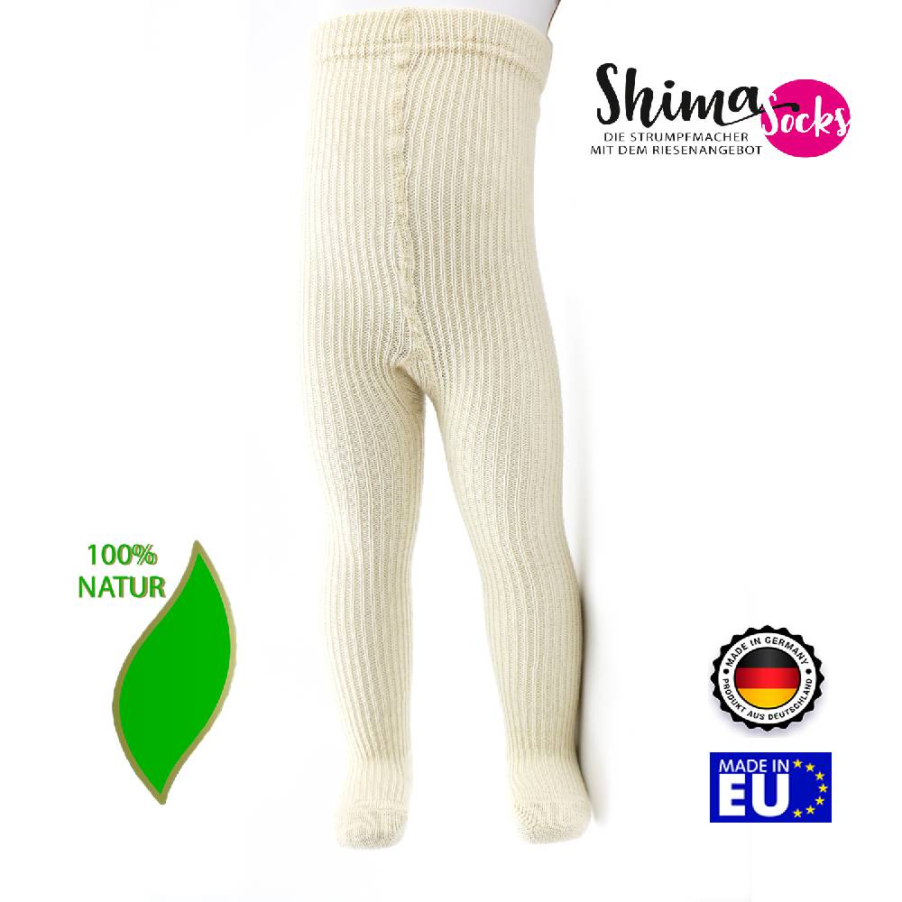 Shimasocks Baby Strumpfhose Emmi 100% kbT BIO Wolle Schurwolle - kontrolliert biologisch, Babystrumpfhose hält warm, beige cream, natur - Kinderstrumpfhosen Zeitlich begrenztes Angebot