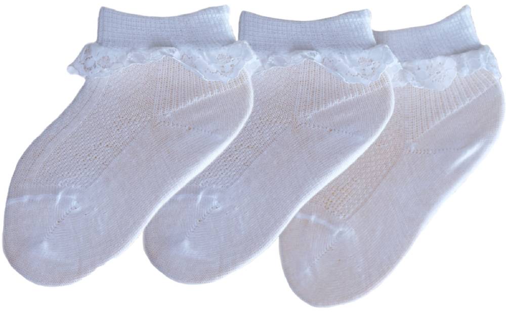 Shimasocks Baby Socken weiß mit Spitze 3er Pack Cyber Monday