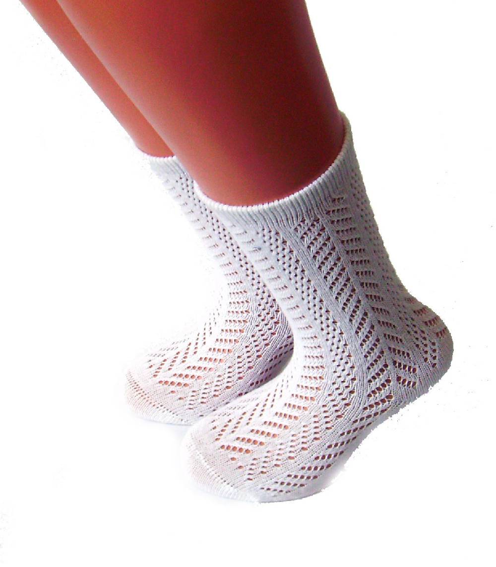 Shimasocks Baby Kniestrümpfe weiß Ajourmuster 3er Pack Heißer Verkauf