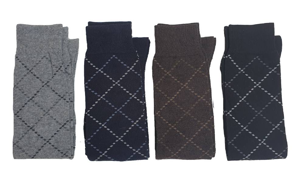 Shimasocks Herren Business Kniestrümpfe aus gekämmter Baumwolle mit Überkaro Muster Karo schwarz marine grau mocca Rabatt