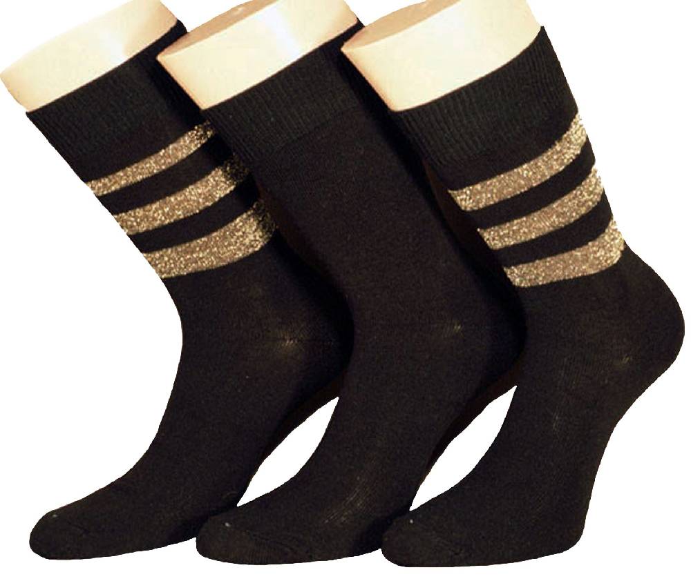 Shimasocks Damen Socken Metallfadenringel 3er Pack Großer Ausverkauf