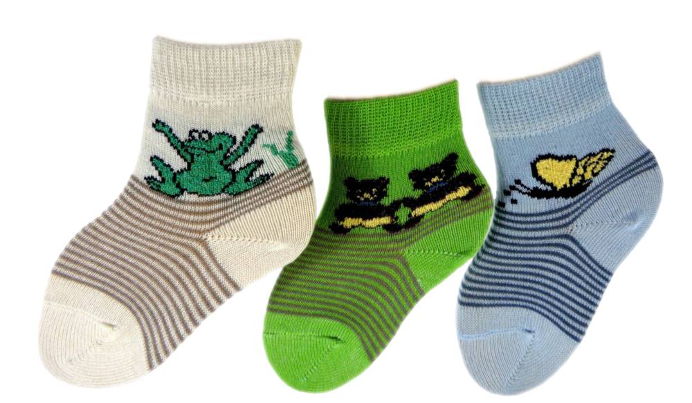 Shimasocks Babysöckchen mit Tiermotiven Dreierpack Saisonschlussverkauf