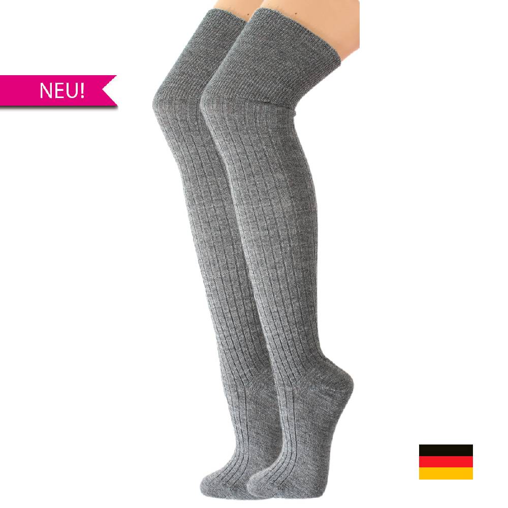 Shimasocks Herren Lange Strümpfe Schurwolle Overknee grau grün Jagd Outdoor Räumungsverkauf