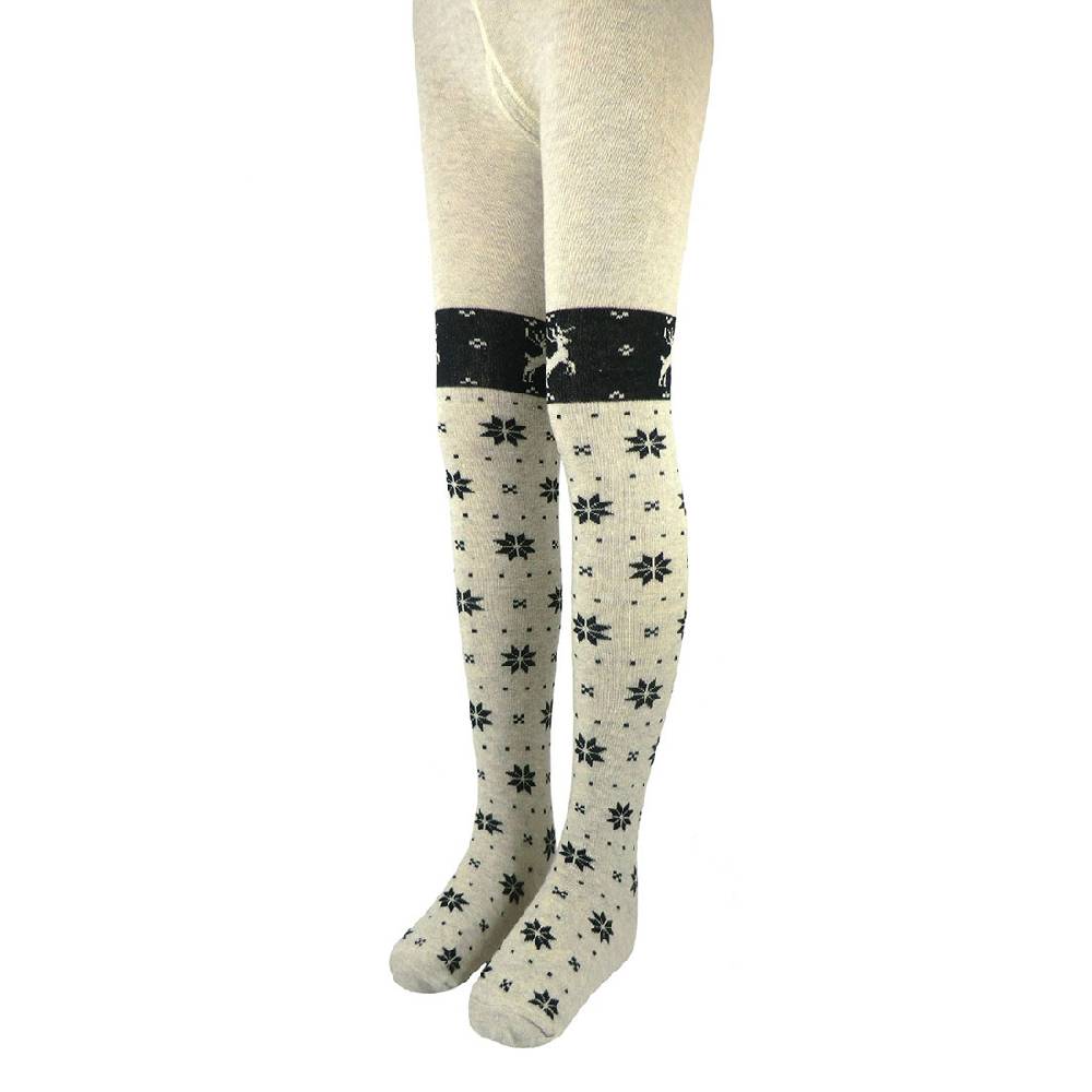 Shimasocks Kinder Strumpfhose Schneekristall beige schwarz 50% Rabatt mit kostenlosem Versand