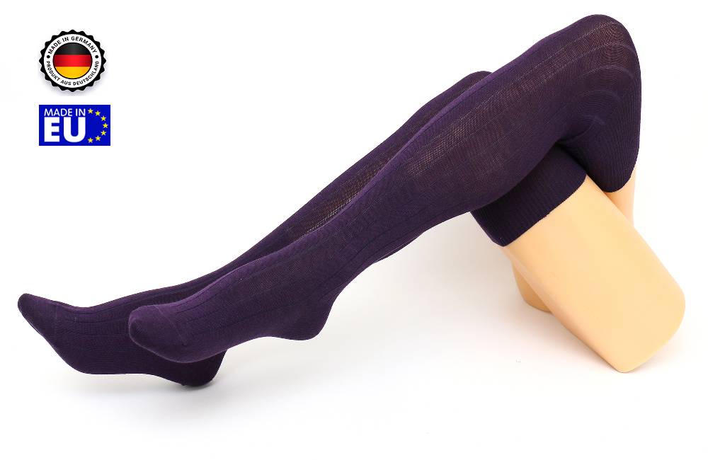 Shimasocks Overknee Strümpfe Damen Kinder öko pflaume Schurwolle Seide lila Baumwollstrümpfe Stricksocken Hoch Über das Knie Lange Socken Winter Strümpfe lang Valentinstagsangebot