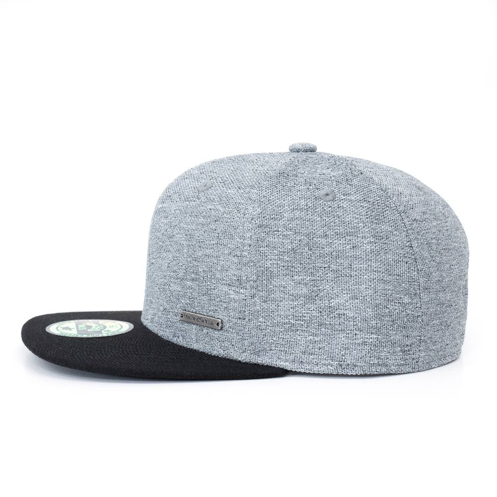 Smith & Miller Gabbs Unisex Snapback Cap, heather light grey-black Letzte 3 Tage