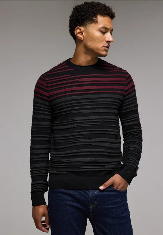 Street One Pullover mit Strukturstreifen Tägliche Deals