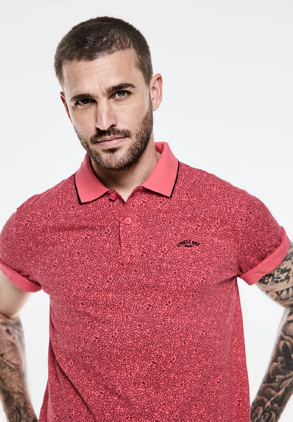 Street One Piquée Poloshirt mit Print Osterangebot