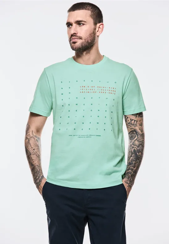 Street One T-Shirt mit Wording Heißer Verkauf