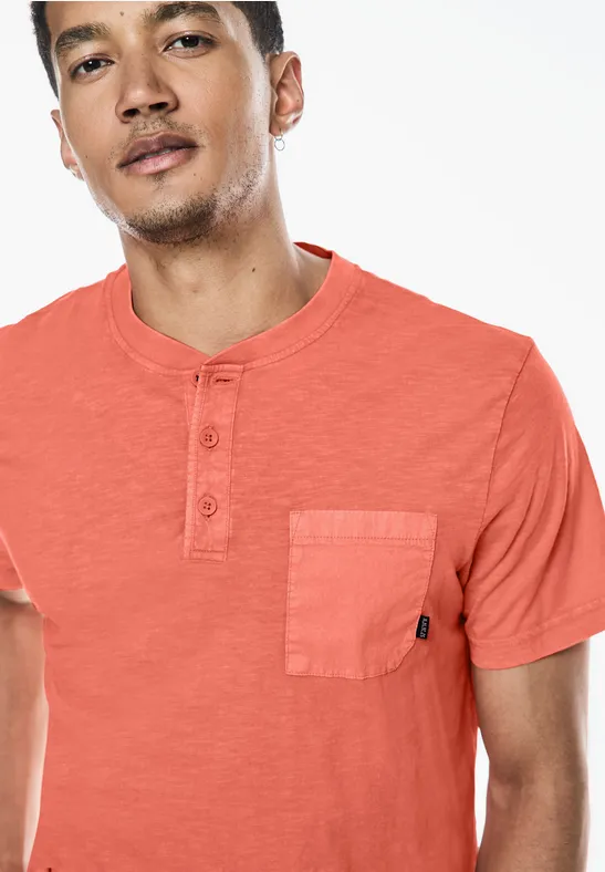 Street One Garment dye Henley Shirt Riesige Ersparnisse