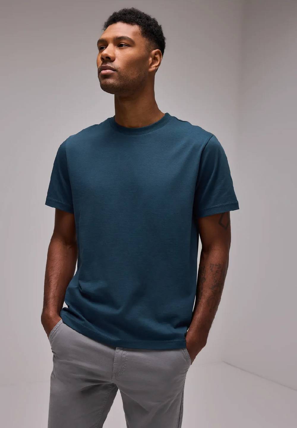 Street One Basic T-Shirt in Unifarbe Kostenlose Rückgabe